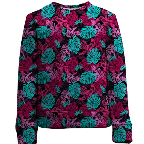 Детский 3D свитшот с яркими листьями (2)