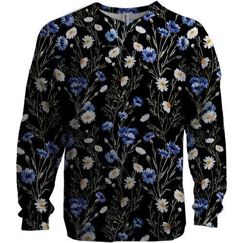 3D світшот з ромашками та волошками (АРТ)