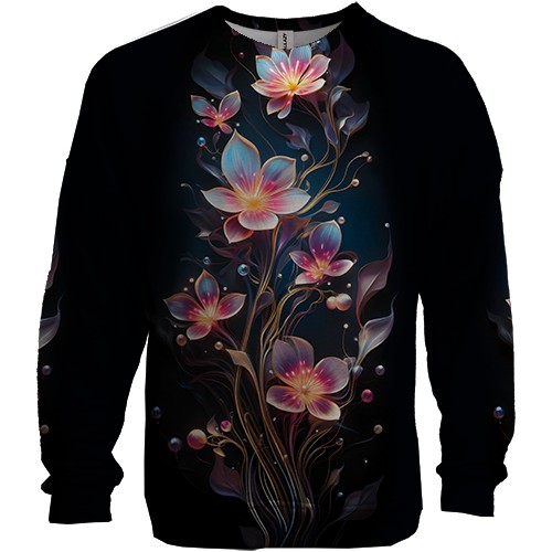 3D свитшот с декоративными арт цветами