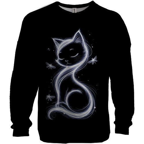 3D свитшот с дымчатой кошкой