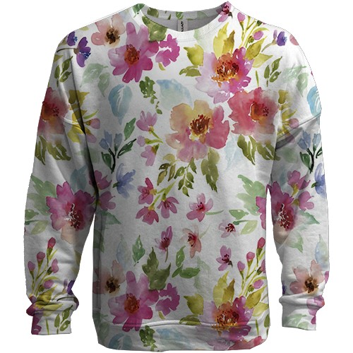 3D свитшот с акварельными цветами