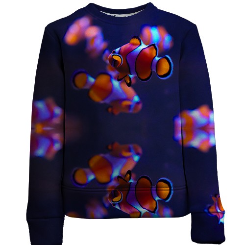 Детский 3D свитшот с рыбками клоунами
