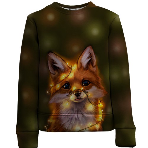 Дитячий 3D світшот Лисеня та гірлянда