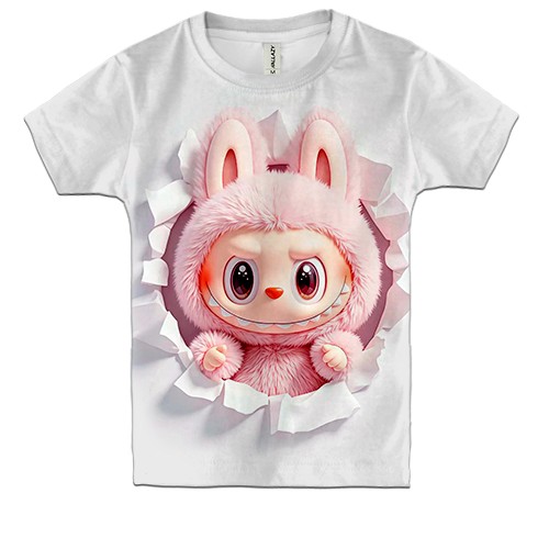 Дитяча 3D футболка Лабубу Рожевий Прорив