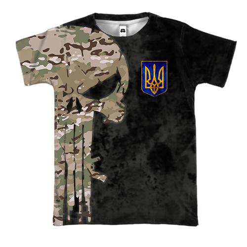 3D футболка Punisher skull multicam
