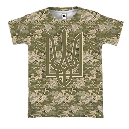 3D футболка піксель з Герб України