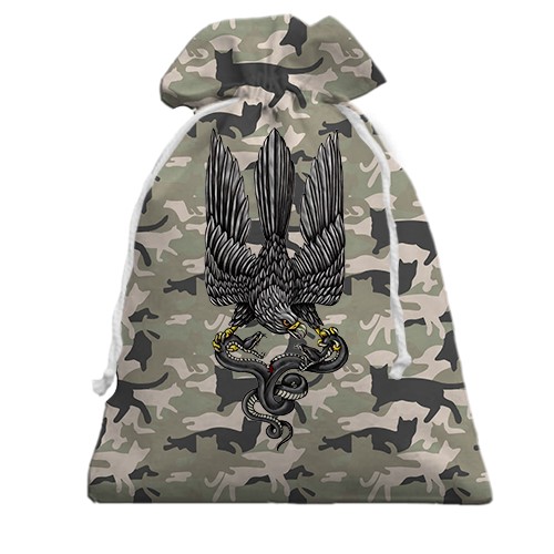 3D Подарунковий мішечок Сокіл зі змією (Котофляж)
