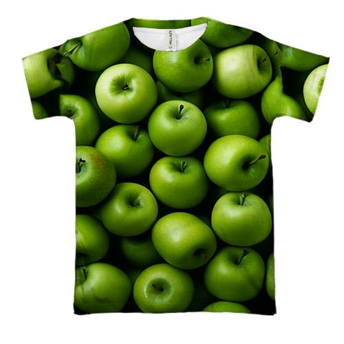 3D футболка Зеленые яблоки