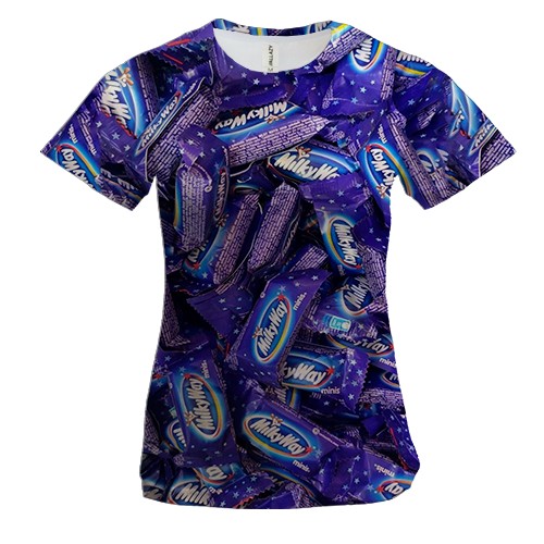 Женская 3D футболка "MilkyWay" конфета