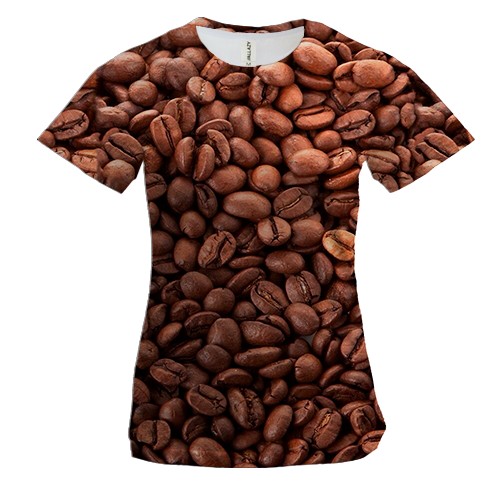 Жіноча 3D футболка Кавові зерна