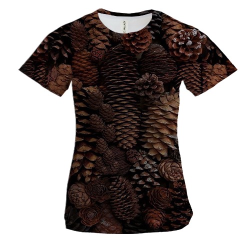 Жіноча 3D футболка Ялинові шишки