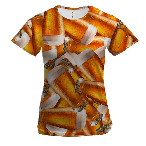 Жіноча 3D футболка Пивний келих