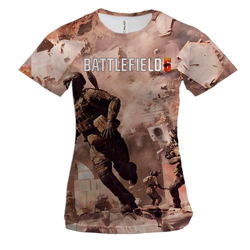 Женская 3D футболка Battlefield 6 Взрывы