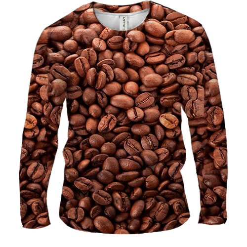 Мужской 3D лонгслив Кофейные зерна