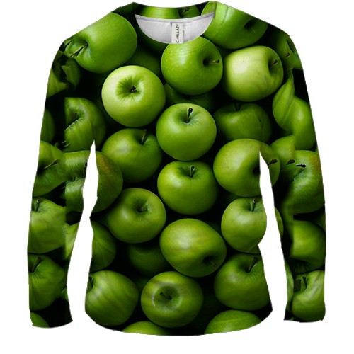Чоловічий 3D лонгслів Зелені яблука