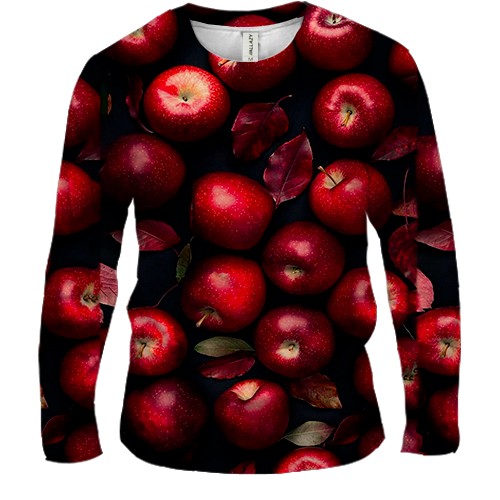 Чоловічий 3D лонгслів Червоні яблука