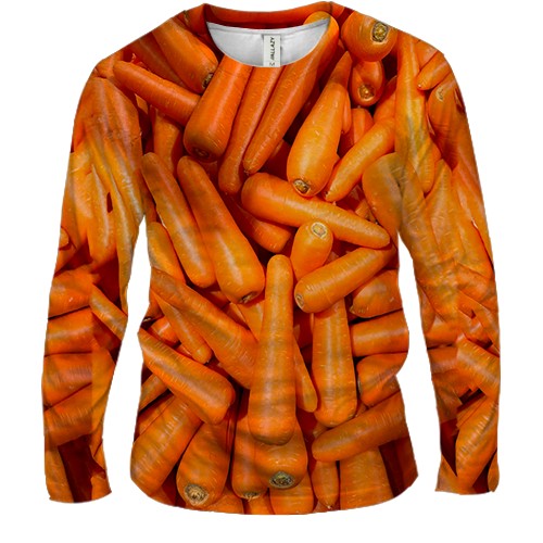 Мужской 3D лонгслив Морковь