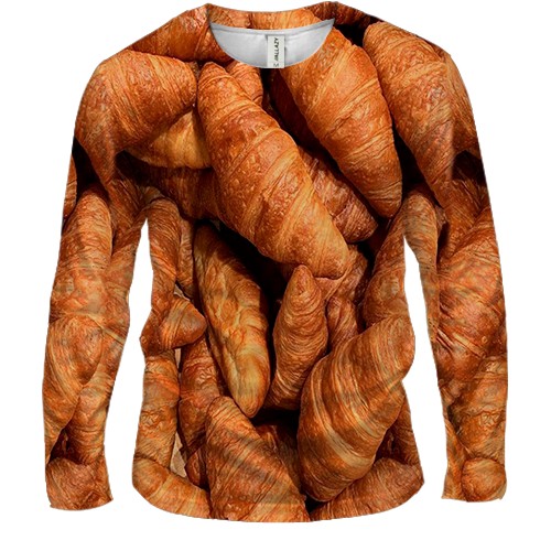 Мужской 3D лонгслив Круассаны