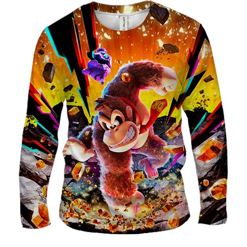 Мужской 3D лонгслив Donkey Kong Bananza