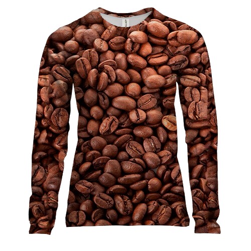 Жіночий 3D лонгслів Кавові зерна