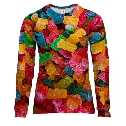 Жіночий 3D лонгслів Желейні ведмедики