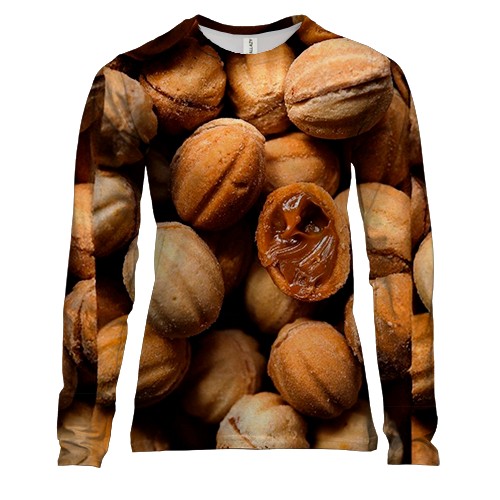 Жіночий 3D лонгслів Горіхи