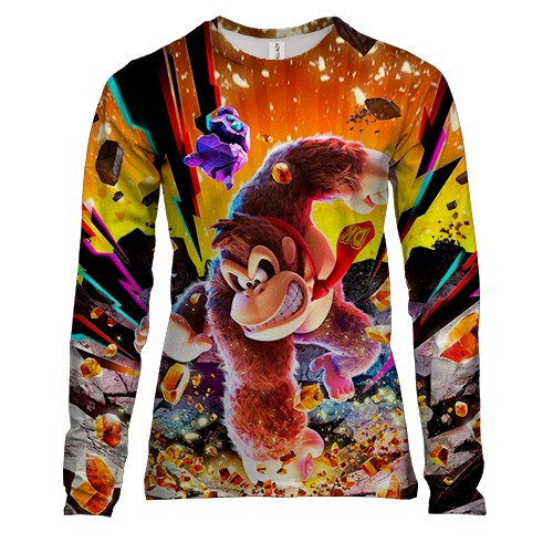 Женский 3D лонгслив Donkey Kong Bananza