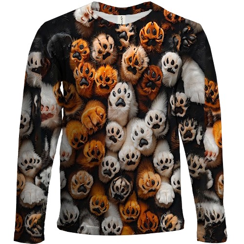 Детский 3D лонгслив Лапки