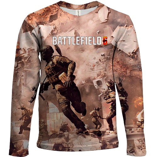 Детский 3D лонгслив Battlefield 6 Взрывы