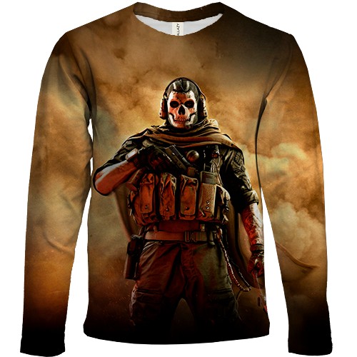 Детский 3D лонгслив Ghost - CoD