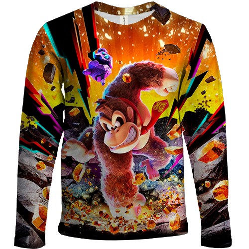 Детский 3D лонгслив Donkey Kong Bananza