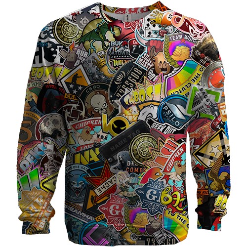 3D свитшот CS 2 - Sticker Bombing