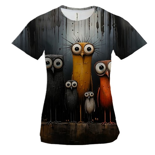 Жіноча 3D футболка Сови (АРТ)