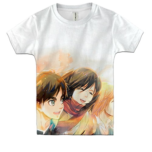 Дитяча 3D футболка Eren, Mikasa, Armin - AoT