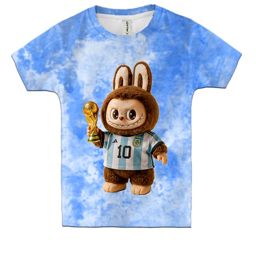 Детская 3D футболка Лабубу - Месси