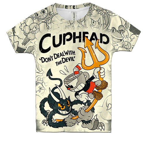 Детская 3D футболка Cuphead and Devil