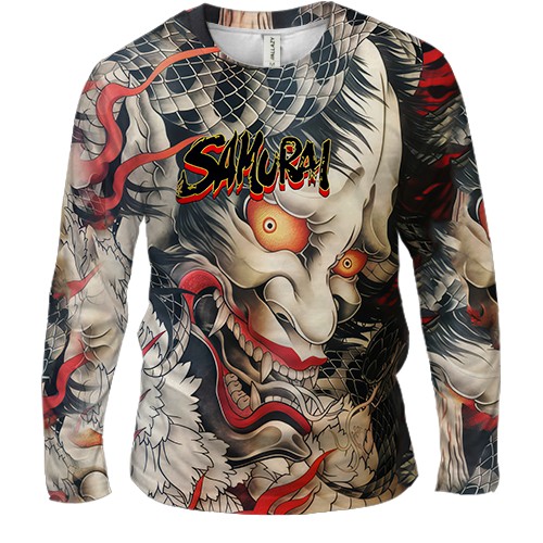 Мужской 3D лонгслив Самурай Oni - Yakuza