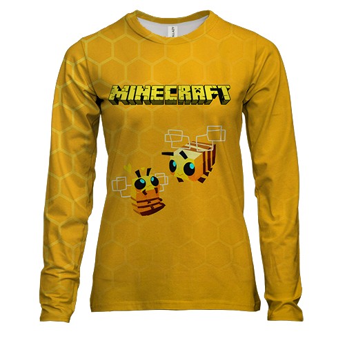 Жіночий 3D лонгслів Minecraft бджоли
