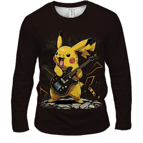 Мужской 3D лонгслив с Пикачу - рокером