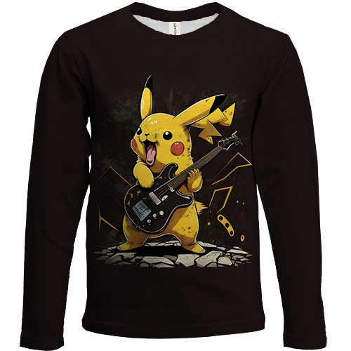 Детский 3D лонгслив с Пикачу - рокером