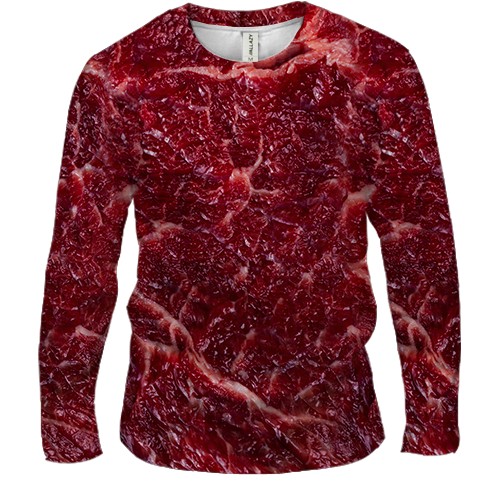 Мужской 3D лонгслив Мясо