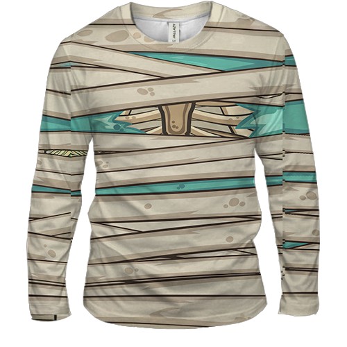 Мужской 3D лонгслив Мумия в бинтах