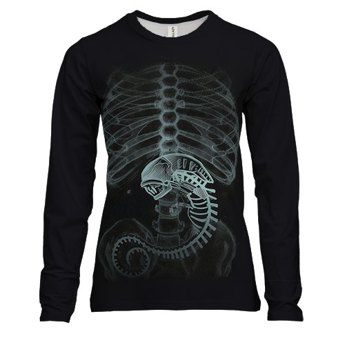 Жіночий 3D лонгслів Чужий на рентгені