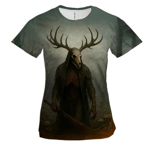 Жіноча 3D футболка Вендіго в лісі