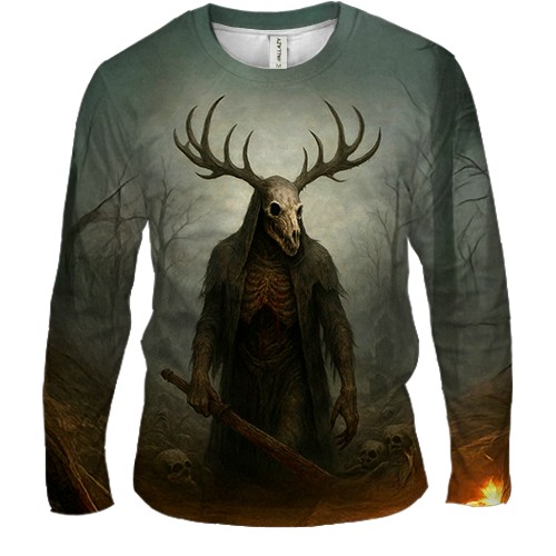 Мужской 3D лонгслив Вендиго в лесу