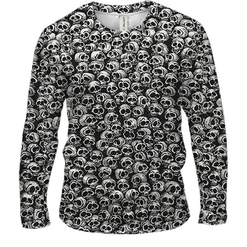 Чоловічий 3D лонгслів Черепа, патерн
