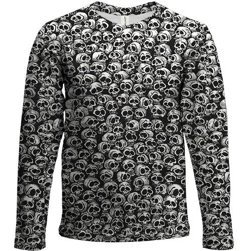 Детский 3D лонгслив Черепа, паттерн