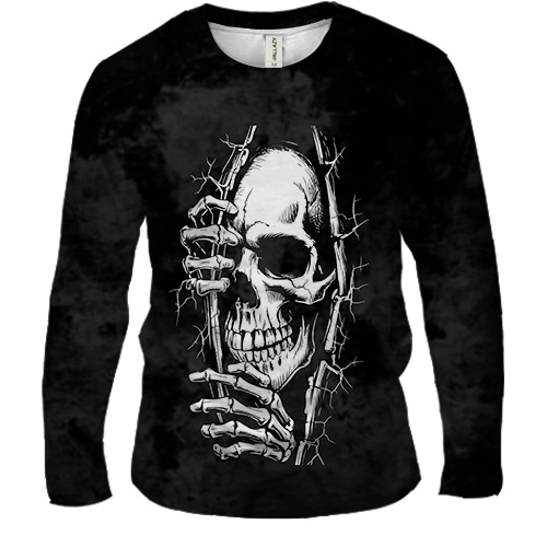Чоловічий 3D лонгслів Скелет виглядає