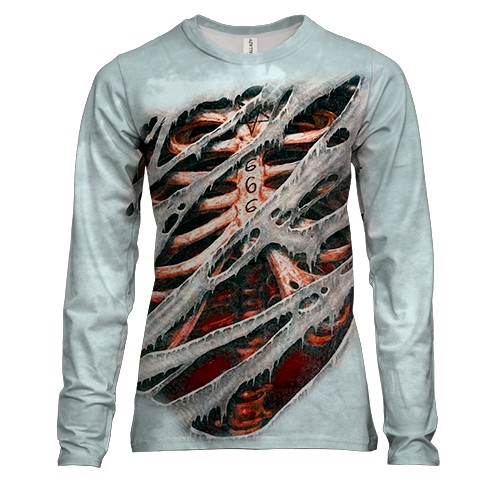 Жіночий 3D лонгслів Криваві ребра, 666