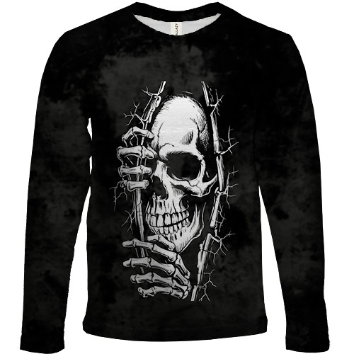 Детский 3D лонгслив Скелет выглядывает